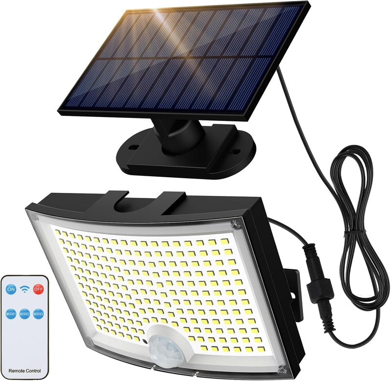 Adiding Solar Outdoor Lights, 2800LM LED Flood Lights with 16.4 Ft Cable, Remote Control Solar Motion Sensor Lights with 3 Modes, Solar Powered Security Lights for Outside Patio, Yard, Garage, 1 Pack - Image 1